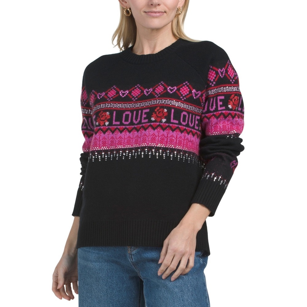 NWT Johnny Was‎ LOVE Fair Isle Wool Cashmere Sweater M MSRP $445 Cozy Boho Luxe